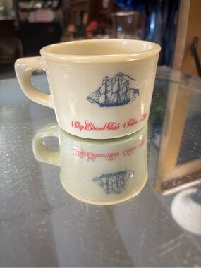 Vintage 1970s Classic Cream Nautical Ship “Old Spice “ Ceramic Coffee Mug